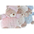 Oso de Peluche DKD Home Decor Beige Poliéster Celeste Rosa claro (3 pcs) (19 x 12 x 20 cm)