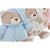 Oso de Peluche DKD Home Decor Beige Poliéster Celeste Rosa claro (3 pcs) (26 x 20 x 20 cm)