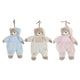 Oso de Peluche DKD Home Decor Beige Poliéster Celeste Rosa claro (3 pcs) (35 x 10 x 44 cm)