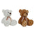 Peluche DKD Home Decor Poliéster Blanco Marrón oscuro Oso (20 x 25 x 45 cm) (2 pcs)