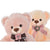 Oso de Peluche DKD Home Decor Lazo Beige Marrón Poliéster Infantil Oso (2 Unidades)