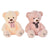 Oso de Peluche DKD Home Decor Lazo Beige Marrón Poliéster Infantil Oso (2 Unidades)