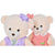 Oso de Peluche DKD Home Decor Vestido Beige Rosa Lila Poliéster Infantil Oso (2 Unidades)