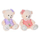 Oso de Peluche DKD Home Decor Vestido Beige Rosa Lila Poliéster Infantil Oso (2 Unidades)