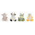 Peluche DKD Home Decor Animales Granja Poliéster Blanco Verde Infantil (4 Unidades)