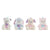 Peluche DKD Home Decor Beige Azul Rosa Poliéster Blanco Infantil Animales (4 Unidades)