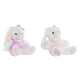 Peluche DKD Home Decor Rosa Lila Poliéster Conejo Infantil (2 Unidades)