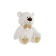 Oso de Peluche DKD Home Decor Pajarita Dorado Poliéster Blanco Infantil Oso