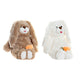 Peluche DKD Home Decor Conejo Zanahoria Marrón Poliéster Blanco Infantil (2 Unidades)