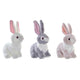 Peluche DKD Home Decor Gris Beige Poliéster Conejo Blanco Infantil (3 Unidades)