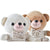 Oso de Peluche DKD Home Decor Beige Poliéster Blanco Infantil Vestido (2 Unidades)