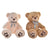 Oso de Peluche DKD Home Decor Lazo Beige Marrón Poliéster Infantil Oso (2 Unidades)