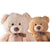 Oso de Peluche DKD Home Decor Lazo Beige Marrón Poliéster Infantil Oso (2 Unidades)