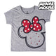 Camiseta de Manga Corta Infantil Minnie Mouse Gris