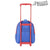 Mochila Escolar 3D con Ruedas Spiderman Rojo Azul