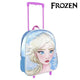 Mochila Escolar 3D con Ruedas Frozen Azul