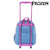 Mochila Escolar 3D con Ruedas Frozen Azul