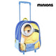 Mochila Escolar 3D con Ruedas Minions