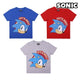 Camiseta de Manga Corta Infantil Sonic Gris