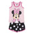 Pijama de Verano Minnie Mouse Negro Rosa