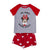 Pijama de Verano Minnie Mouse Rojo Gris