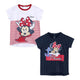 Camiseta de Manga Corta Infantil Minnie Mouse 2 Unidades Rojo