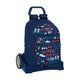 Mochila Escolar con Ruedas Evolution BlackFit8 Letters Azul marino